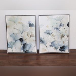 2 flower paintings